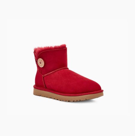 UGG Mini Bailey Button II - Boots Dame - Rød (NO-X068)